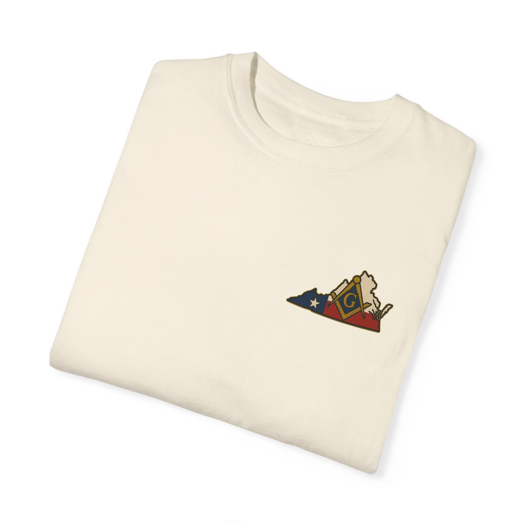 Master Mason Blue Lodge T-Shirt - Garment-Dyed Virginia Mason - Bricks Masons