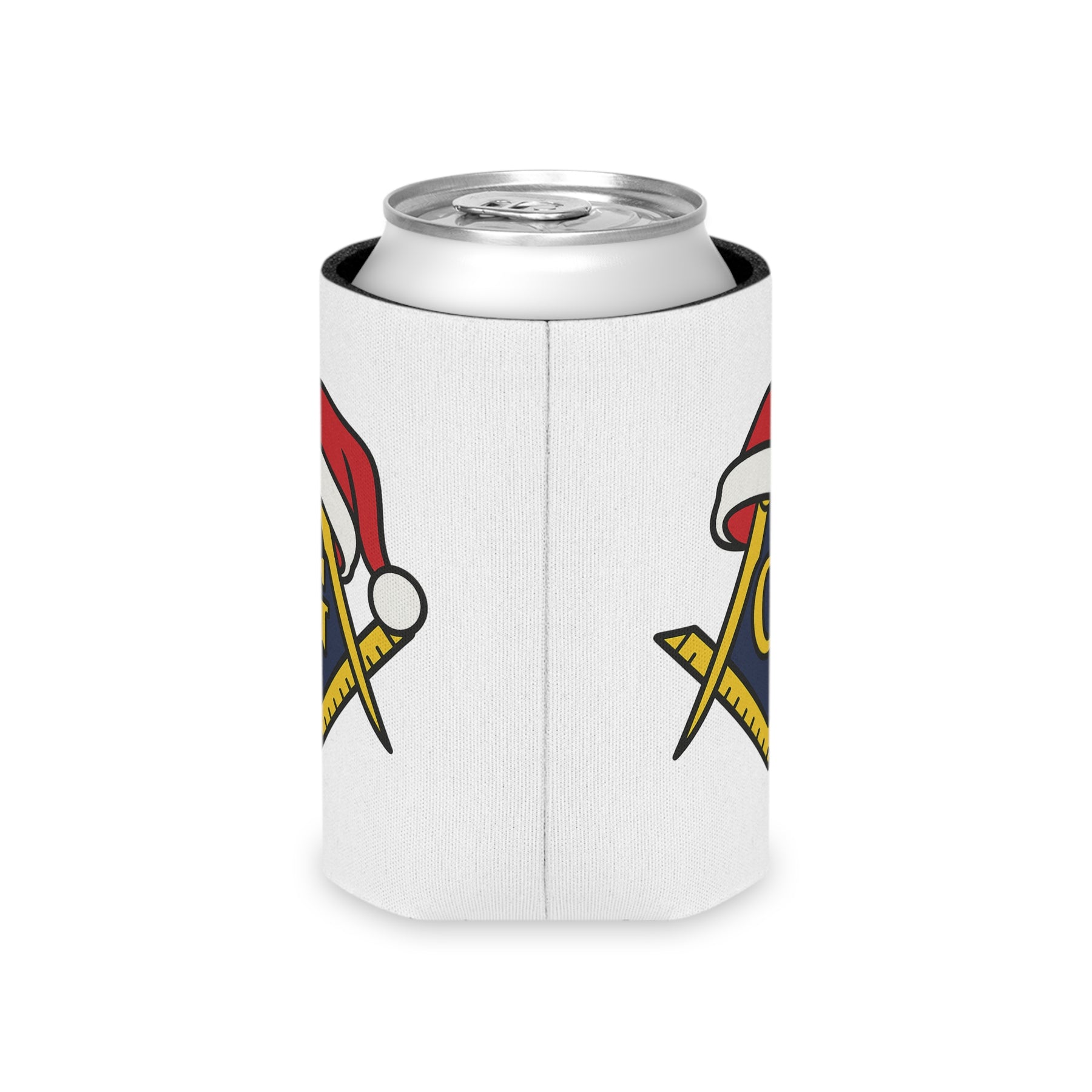 Master Mason Blue Lodge Can Cooler - Square & Compass G Christmas Edition - Bricks Masons