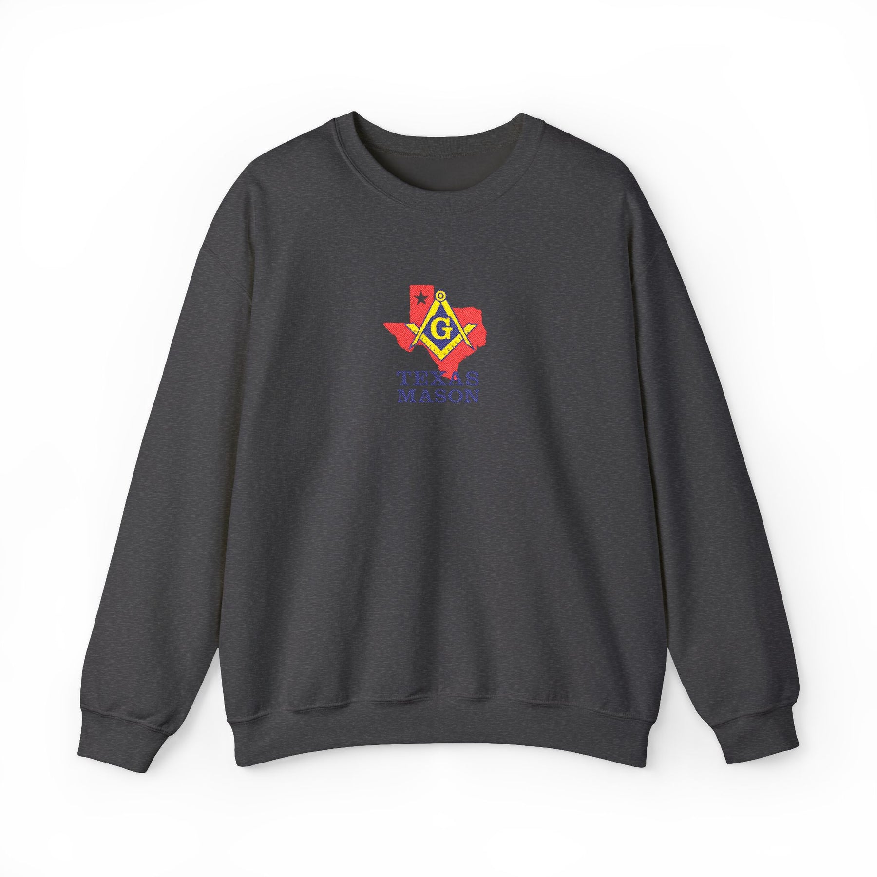 Master Mason Blue Lodge Sweatshirt - Crewneck Embroidered Emblem Texas Mason - Bricks Masons