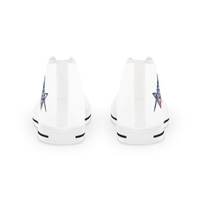 Master Mason Blue Lodge Sneaker - High Top Black & White Sole with USA FLAG S&C G - Bricks Masons