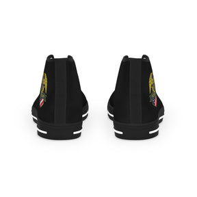 Master Mason Blue Lodge Sneaker - High Top Black & White Sole Black Canvas Veteran Mason - Bricks Masons