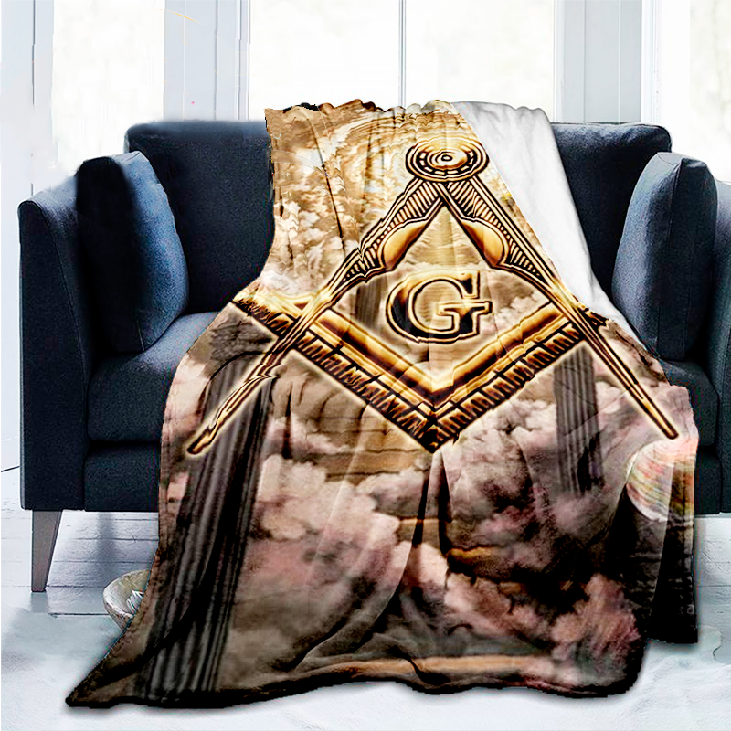 Masonic Blanket - 3D Print Flannel Plush Throw - Bricks Masons