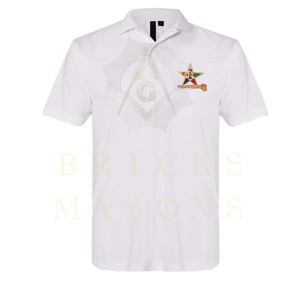 Worthy Matron OES Polo Shirt - Various Colors Cotton Gavel - Bricks Masons