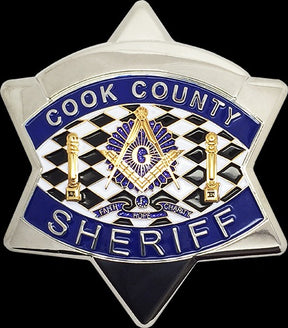 Master Mason Blue Lodge Badge - The Cook County Sheriff Star - Bricks Masons