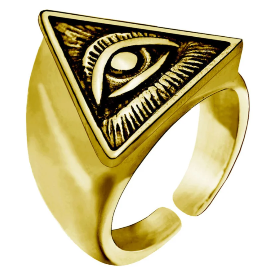 Eye Of Providence Ring - Zinc Alloy With Adjustable Opening - Bricks Masons