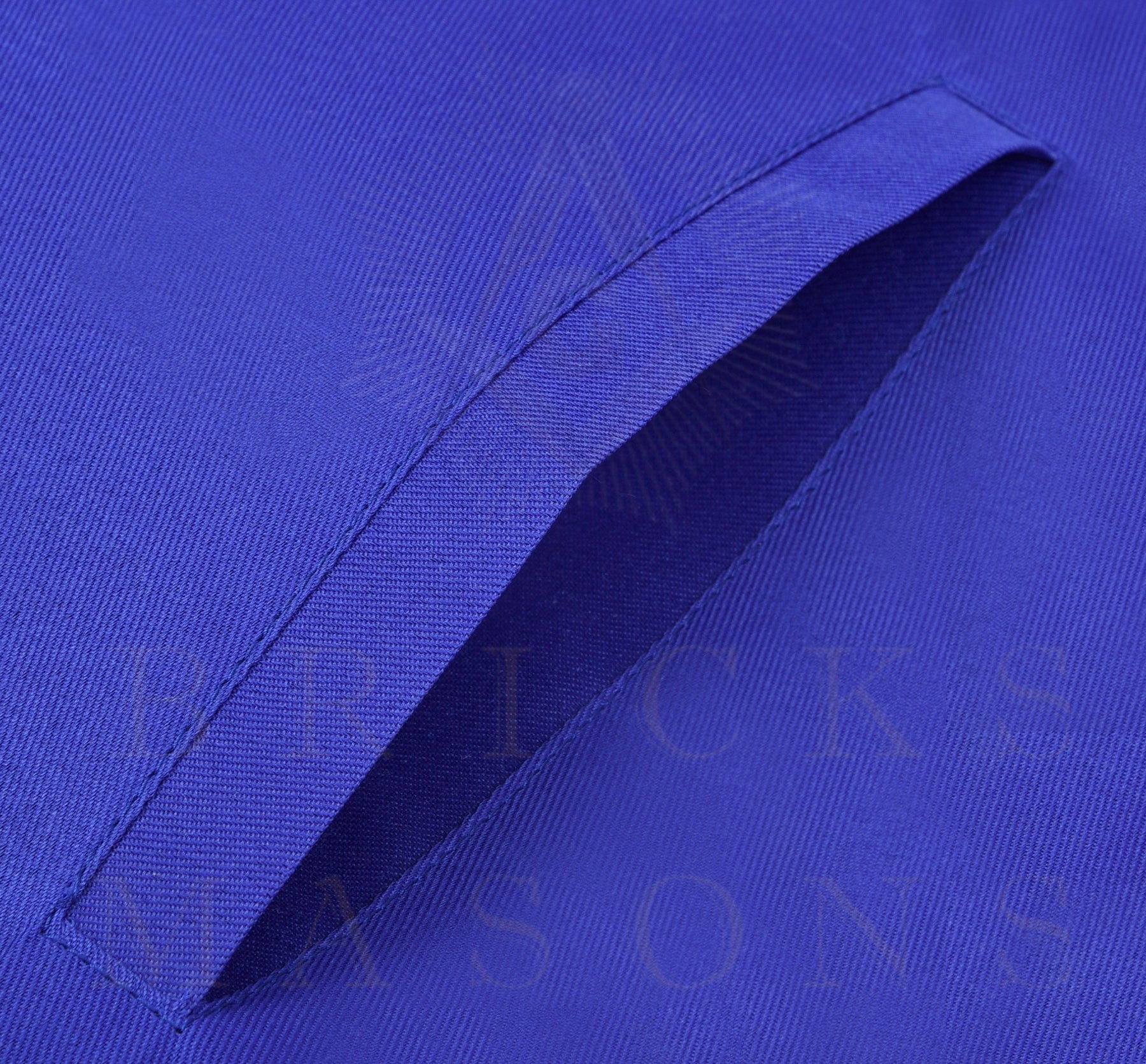 Past Master Blue Lodge Apron - Navy Velvet & Silver Bullion Hand Embroidery With Pillars