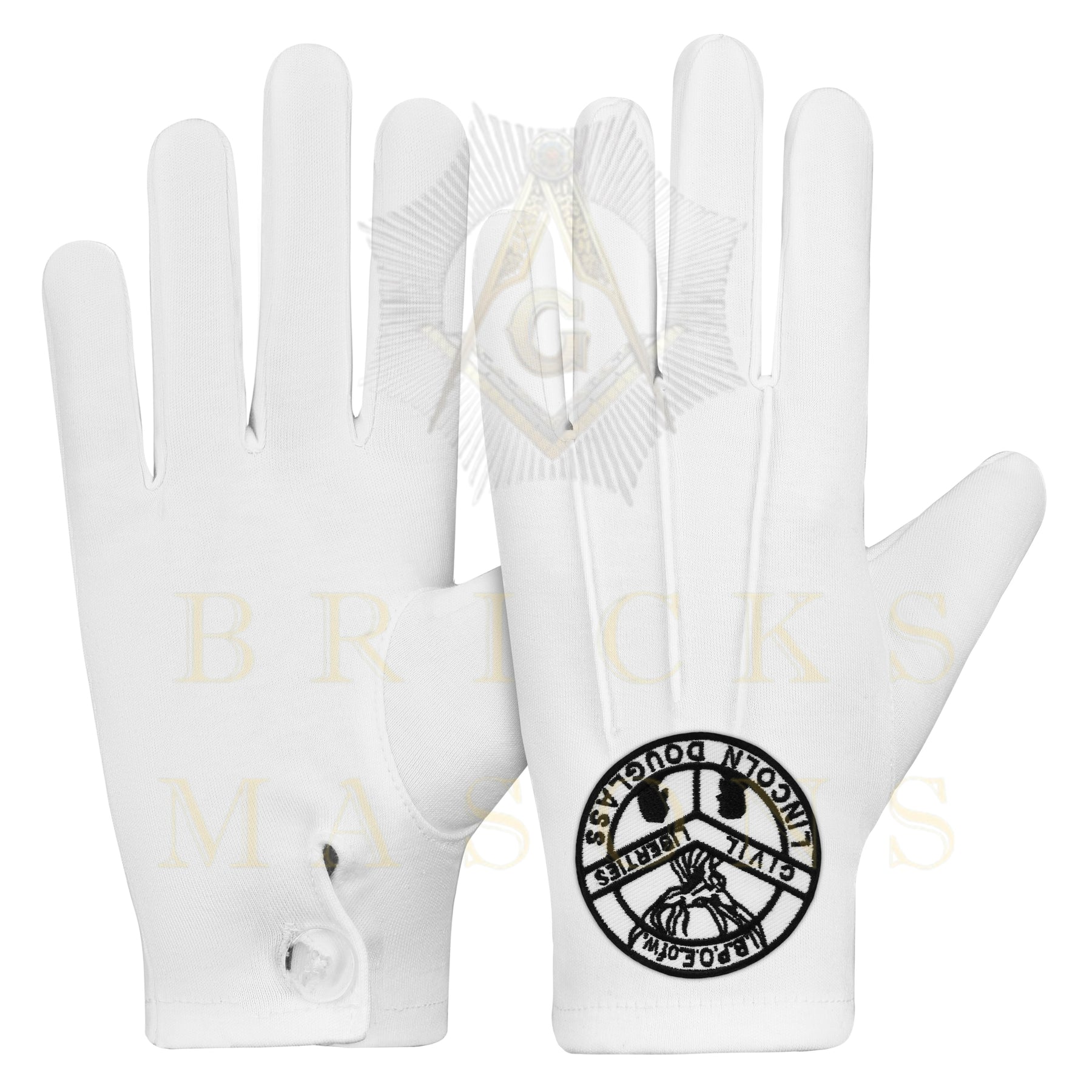 Elks of the World Gloves - White Cotton Civil Liberties