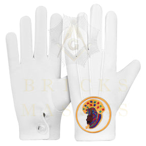 DOI Gloves - White Cotton With Round Patch