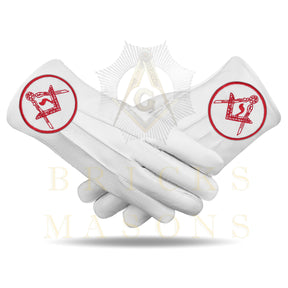 Scottish Rite Gloves - White Leather Central Jurisdiction