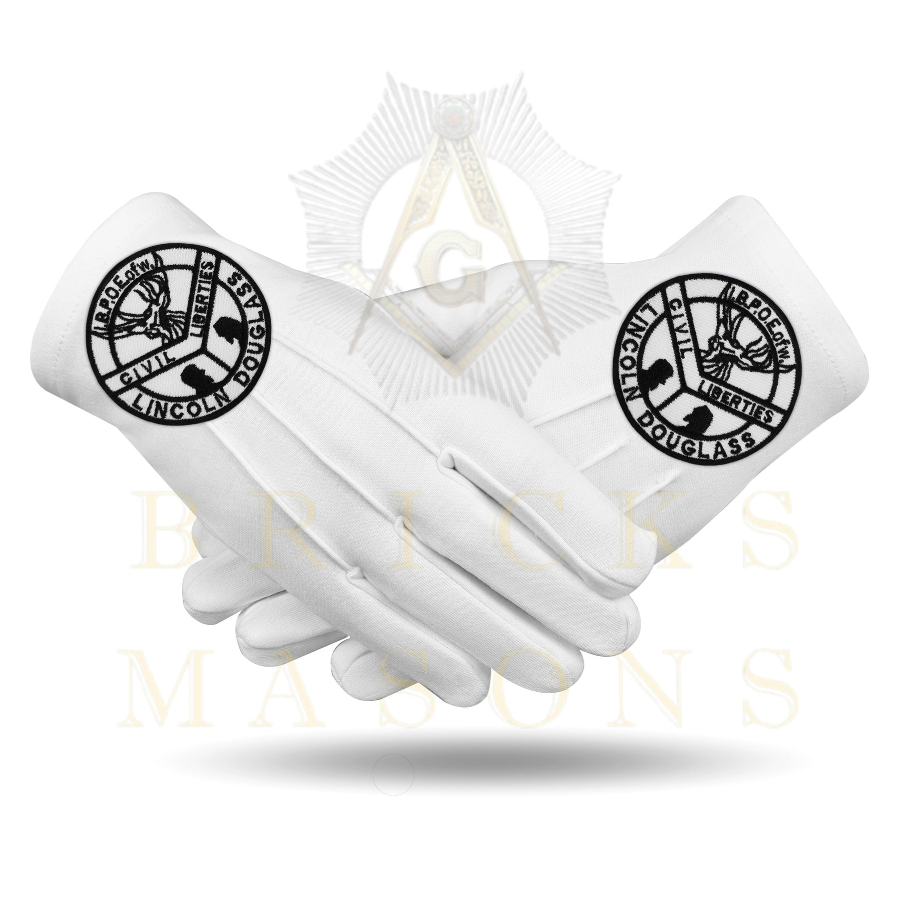 Elks of the World Gloves - White Cotton Civil Liberties