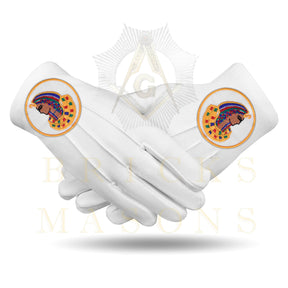 DOI Gloves - White Cotton With Round Patch
