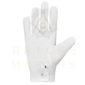 DOI Gloves - White Cotton With Round Patch