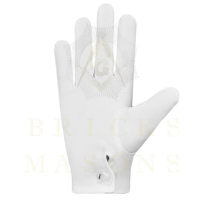 Grand Council Gloves - White Cotton With Purple Patch