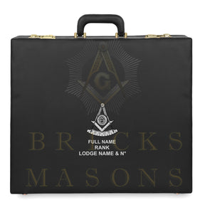 Past Master Blue Lodge Apron Case - Personalized Silver Emblem Various Sizes & Materials - Bricks Masons