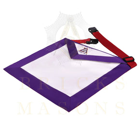 Royal Arch Chapter & Council Apron - Reversible Double-Sided Purple & Red Ribbon