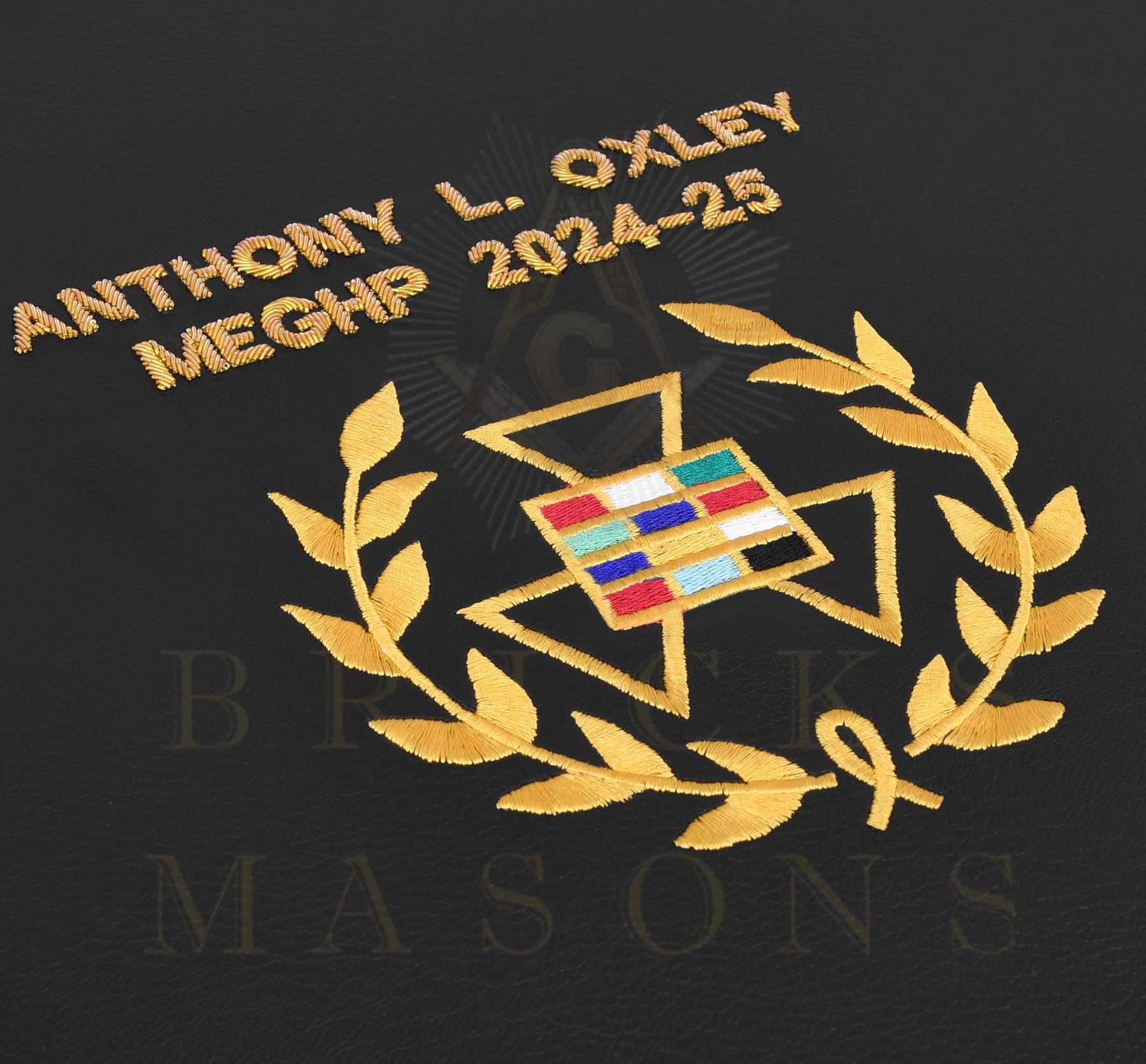 Past Grand High Priest Royal Arch Chapter Apron Case - Gold Machine Embroidery With Red Interior Various Sizes