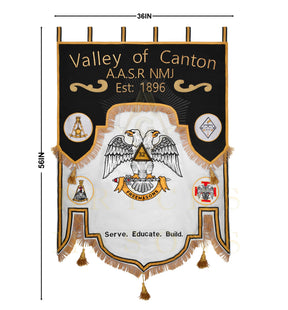 32nd Degree Scottish Rite Banner - Wings Down Machine Embroidery - Bricks Masons