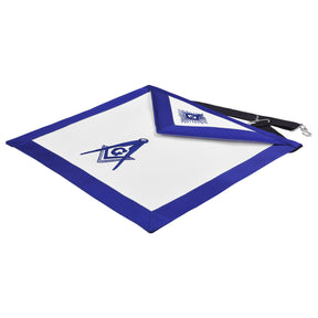 Master Mason Blue Lodge Apron - Royal Blue Square & Compass With G