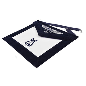 Organist Officer Apron - Kenton Lodge Navy Velvet With Silver Embroidery Thread