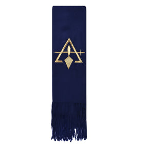 Council Scarf - Blue Embroidery Cashmere - Bricks Masons