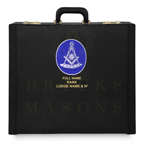 Past Master Blue Lodge Apron Case - Personalized White & Blue Emblem Various Sizes & Materials - Bricks Masons