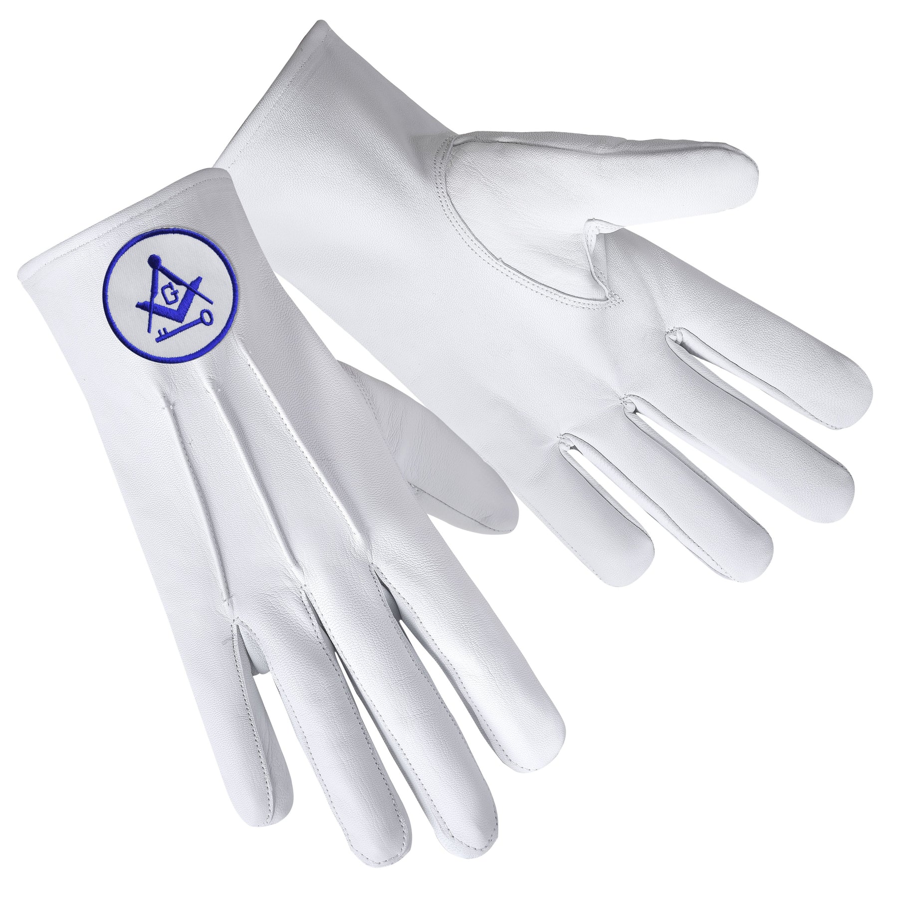International Masons Glove - Leather With Square And Compass G & Key - Bricks Masons