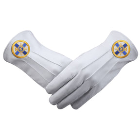 Eminent Prior KYCH Knights of the York Cross of Honour Glove - Leather With Round Patch - Bricks Masons