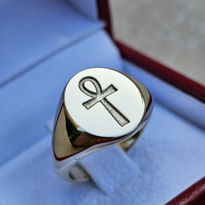 Ancient Egypt Ring - 9K Ankh Gold