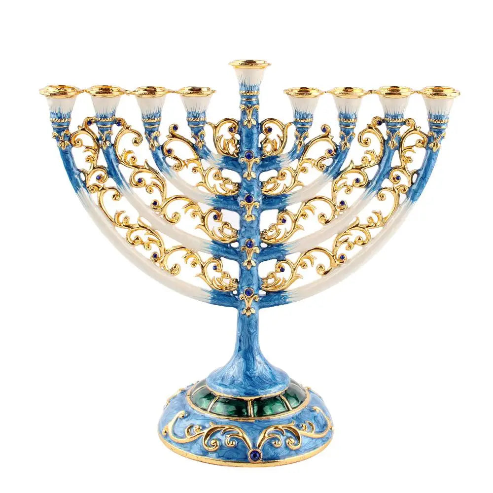 Ancient Israel Candle Holder - Hanukkah Star Menorah David Candelabra Candle - Bricks Masons