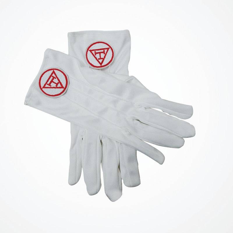 Royal Arch Chapter Gloves - Red Triple Tau - Bricks Masons