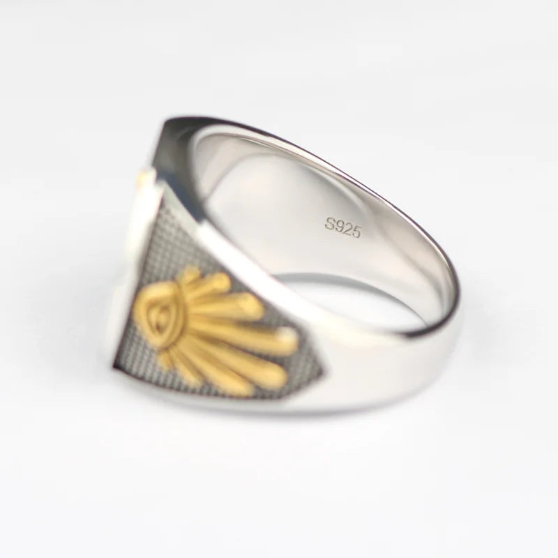 Master Mason Blue Lodge Ring - Free and Accepted Masons with S&C G Eye of Providence