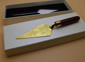 Master Mason Blue Lodge Trowel - Golden with Personalized Engraving