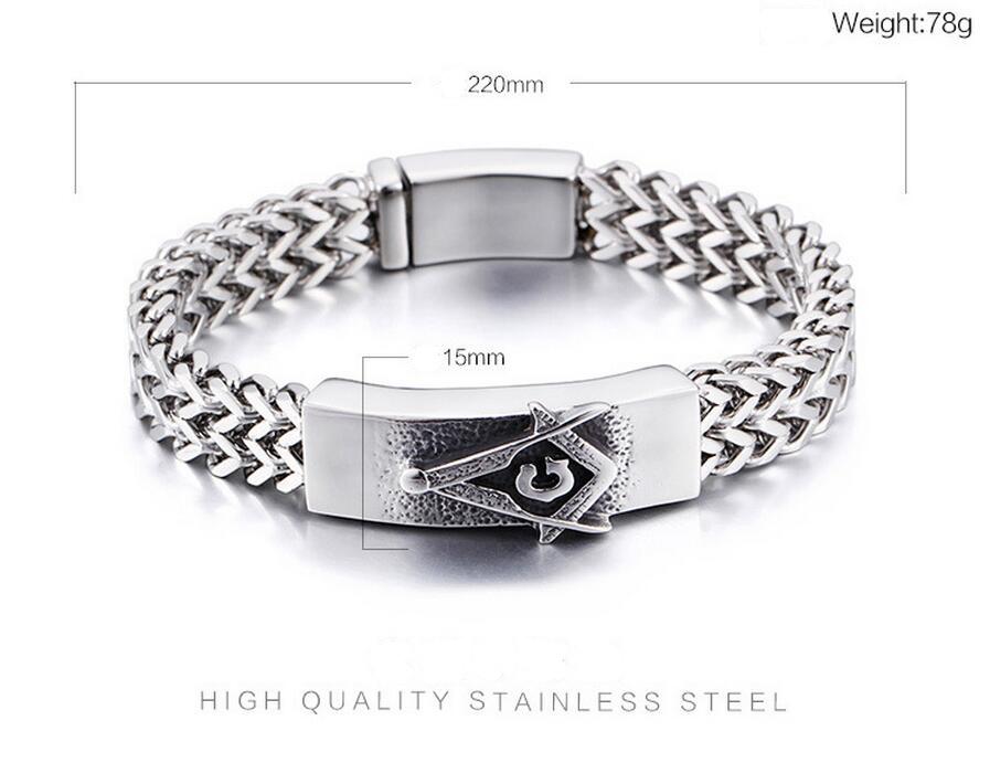 Master Mason Blue Lodge Bracelet - Interlaced Stainless Steel