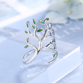 925 Sterling Silver Tree of Life Green  Adjustable Sterling Silver - Bricks Masons