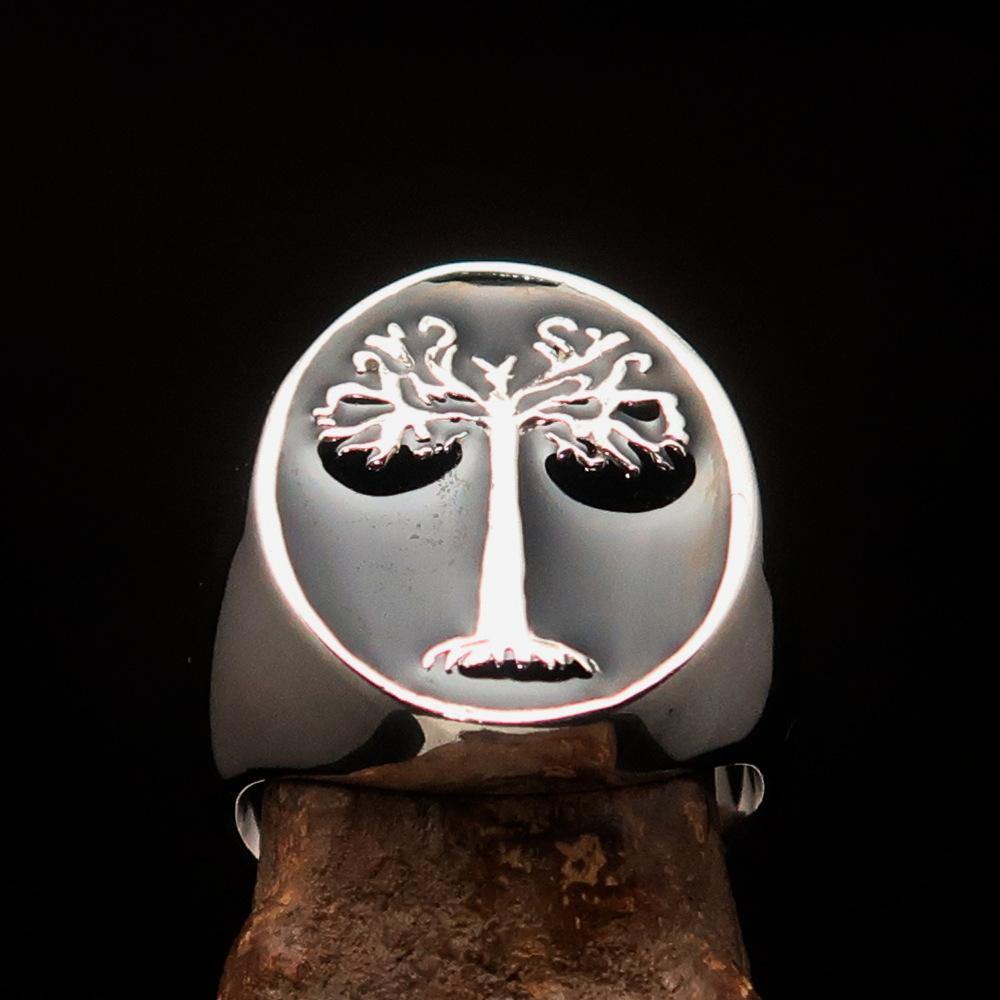 Ancient Israel Ring - Black Tree of Life Sterling Silver