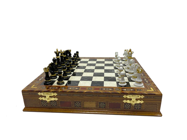 Master Mason Blue Lodge Chess Set - 16.5" (42cm) - Bricks Masons