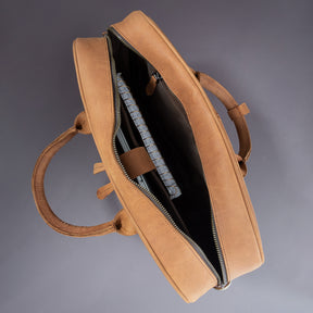 Shriners Briefcase - Handmade Leather - Bricks Masons