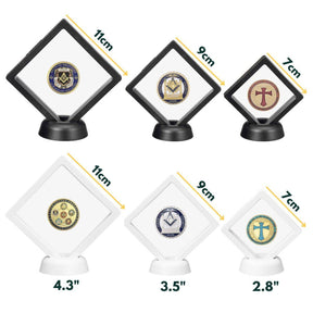 Masonic Coin Holder - 3D Floating Coin Display Black & White