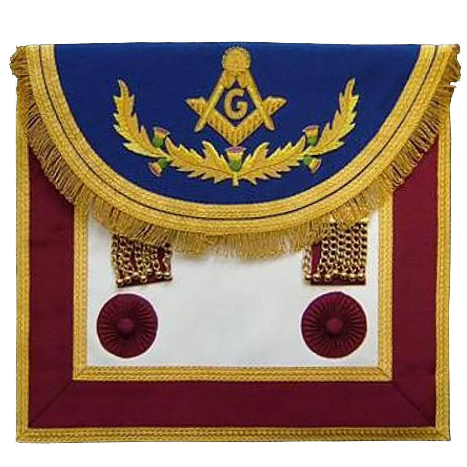 Master Mason Craft Scottish Regulation Apron - Blue & Brown