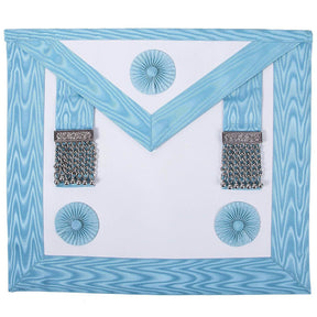 Master Mason Craft English Regulation Apron - White & Turquoise