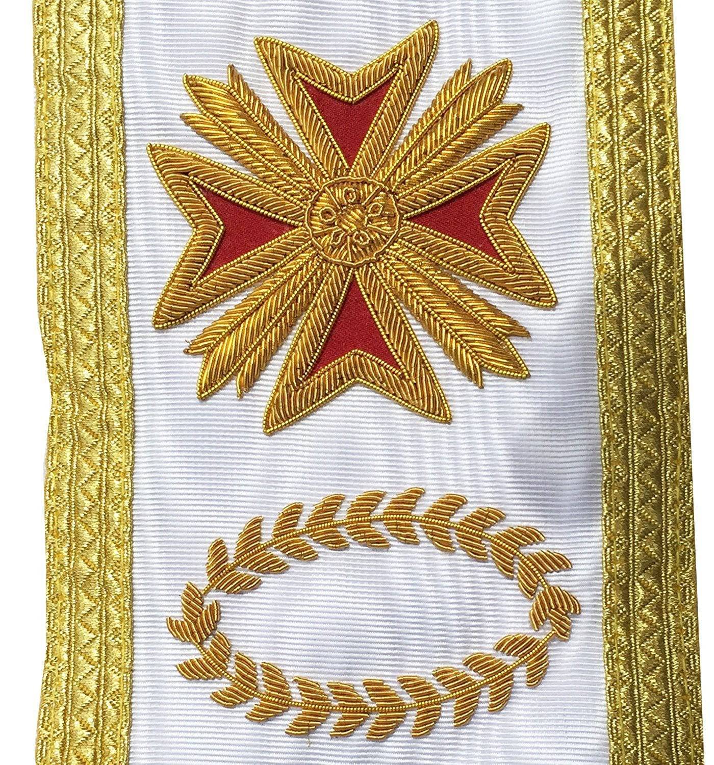 31st Degree Scottish Rite Collar - White Moire - Bricks Masons