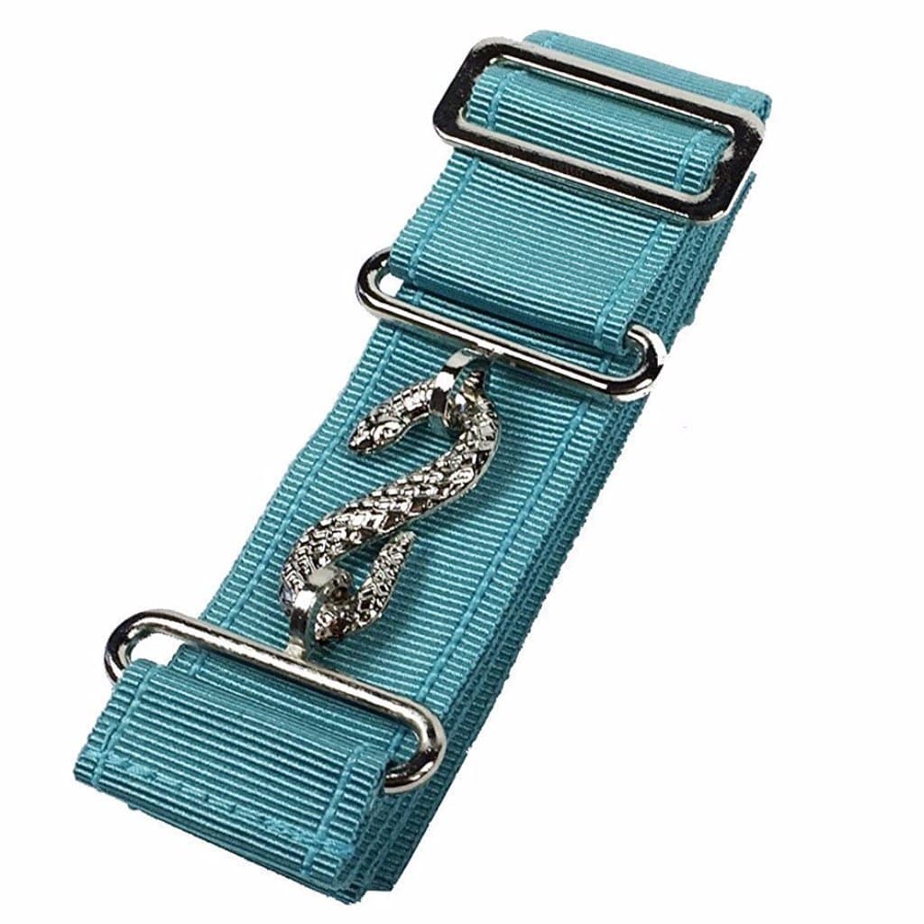 Masonic Apron Belt Extender - Sky Blue Belt with Silver/Gold Clasp