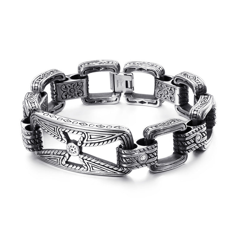 Knights Templar Commandery Bracelet - Silver Titanium Steel Cross - Bricks Masons