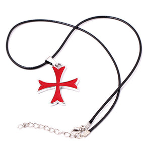 Knights Templar Commandery Necklace - Various Colors Cross-Shaped Pendant - Bricks Masons