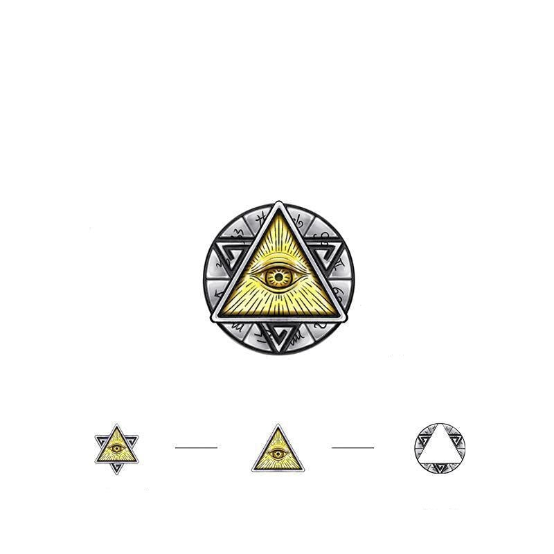 Eye Of Providence Earring - Gold & Silver All Seeing Eye - Bricks Masons