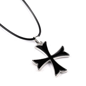 Knights Templar Commandery Necklace - Various Colors Cross-Shaped Pendant - Bricks Masons