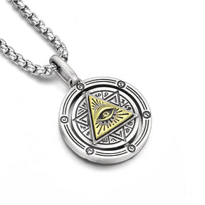 Eye of providence Necklace - Rotatable Pendant - Bricks Masons