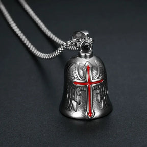 Knights Templar Commandery Pendant - Silver Plated Zinc Alloy Red Cross - Bricks Masons