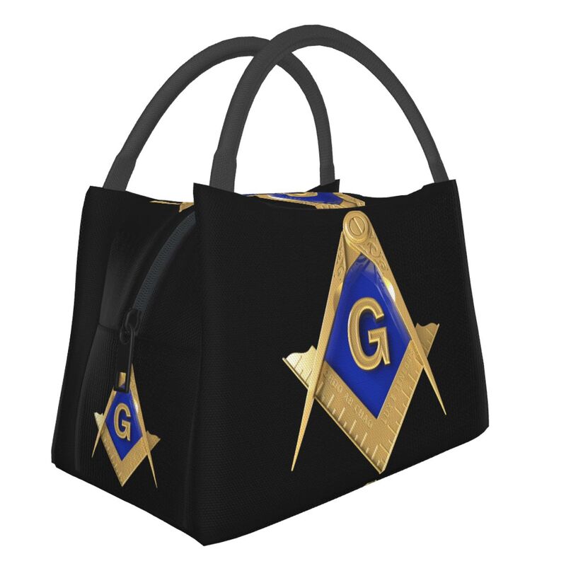 Master Mason Blue Lodge Lunch Bag - Square and Compass G Thermal Insulated [Multiple Variants] - Bricks Masons