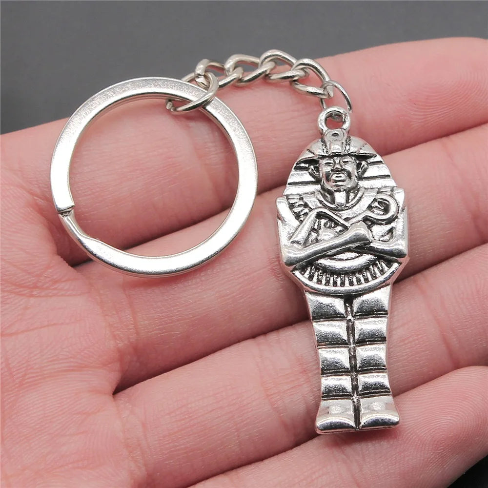 Ancient Egypt Keychain - Pharaoh Portrait Zinc Alloy - Bricks Masons